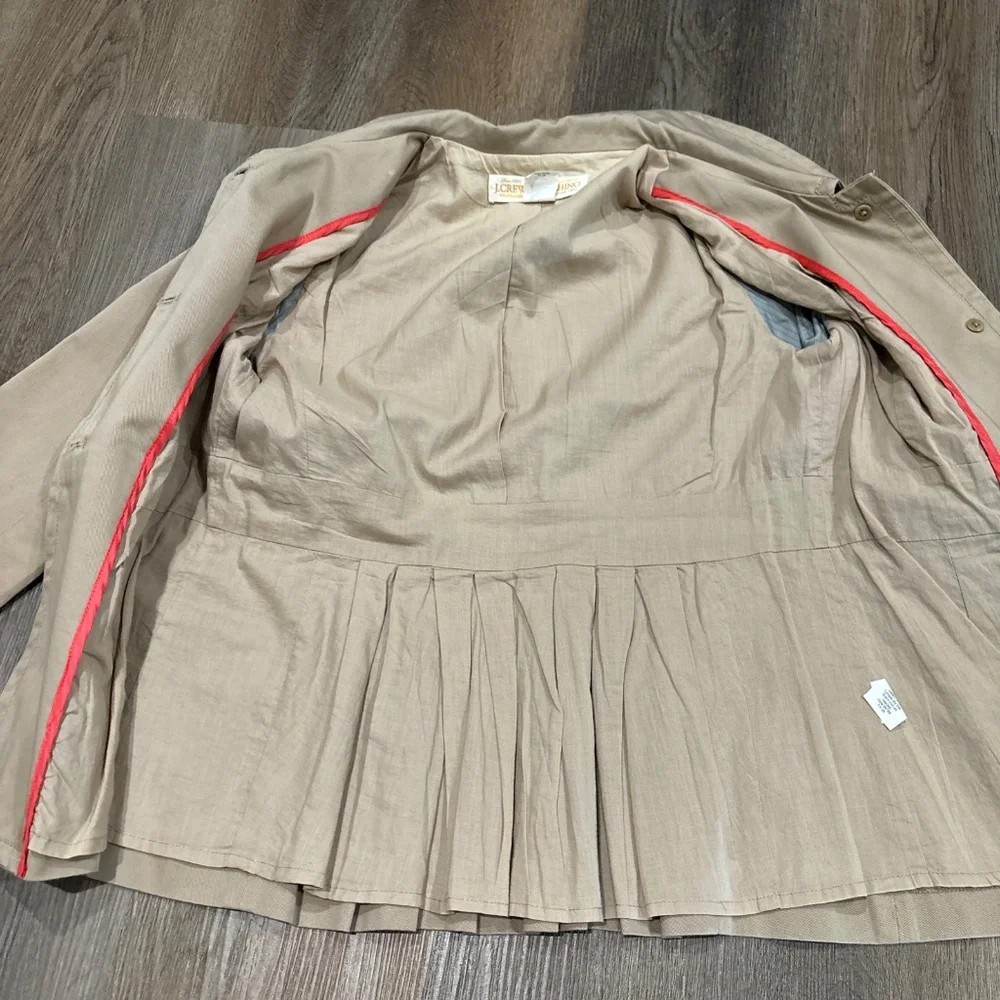 J Crew Women's Chino Classic Twill Collared Fitted Pleated Back‎ Jacket Size 0